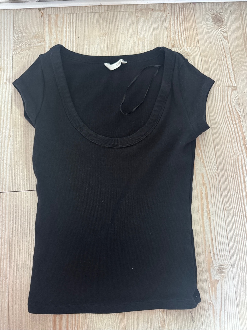Zara Black Scoop Neck Cap Sleeve Tank